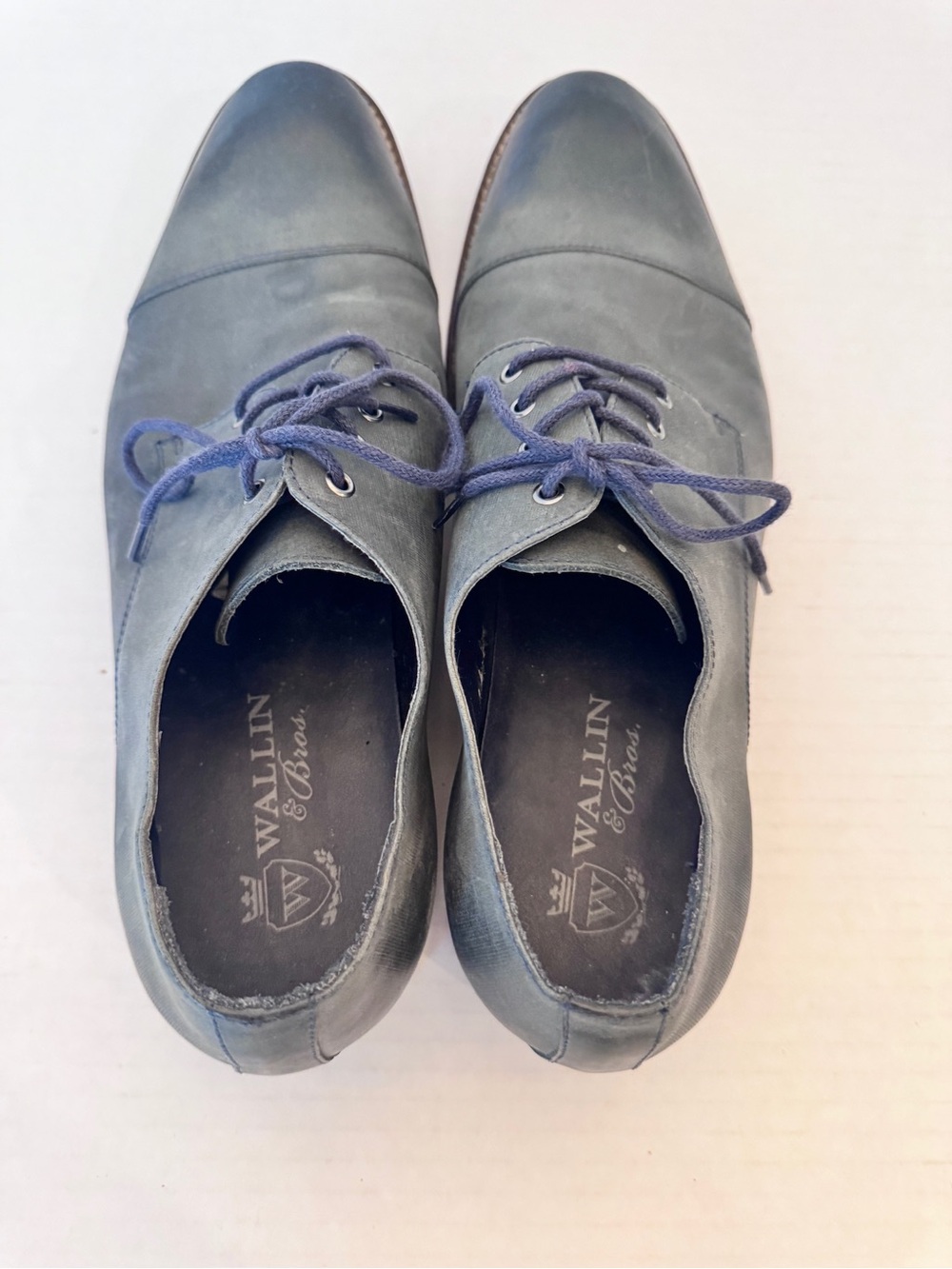 Wallin & Bros Mens Burke Gray Leather Cap Toe Oxfords 13M Classic - Picture 9 of 11